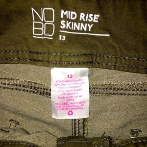 Olive Mid Rise Skinny Jeans
